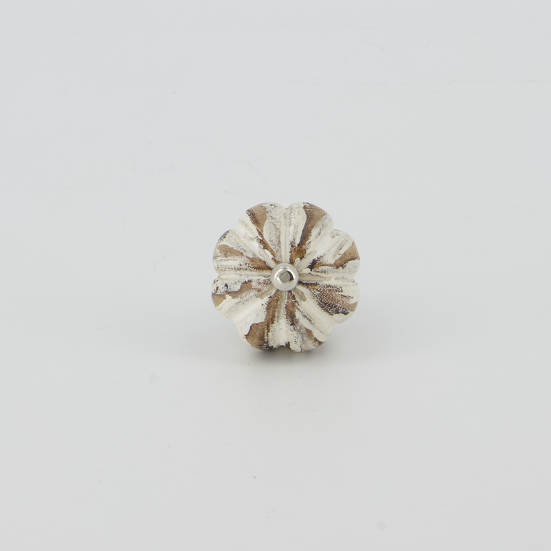 "Zinnia" White Wooden Knob (4156-WX3783-00)