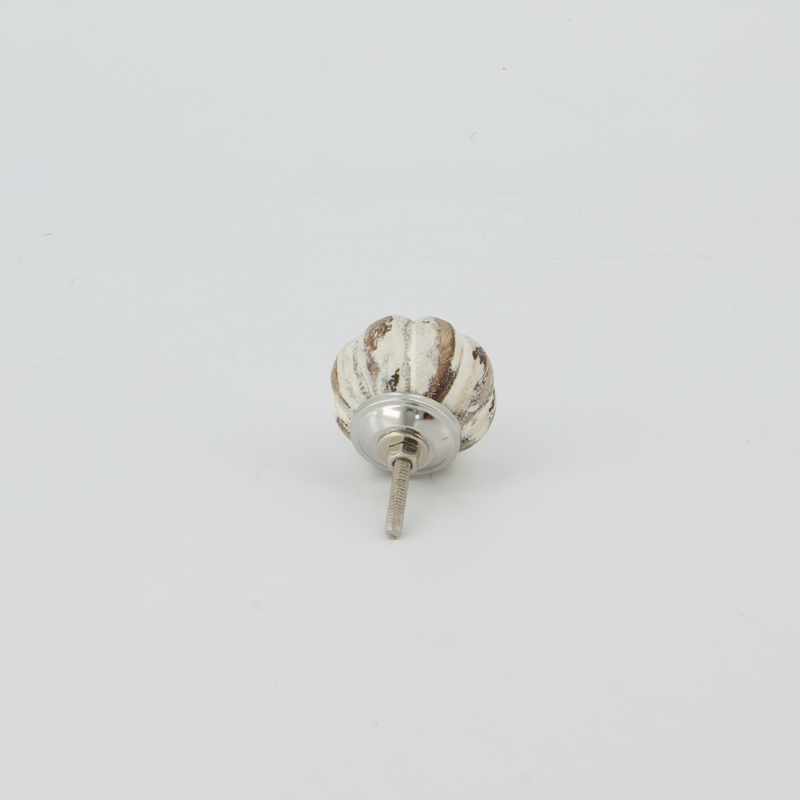 "Zinnia" White Wooden Knob (4156-WX3783-00)